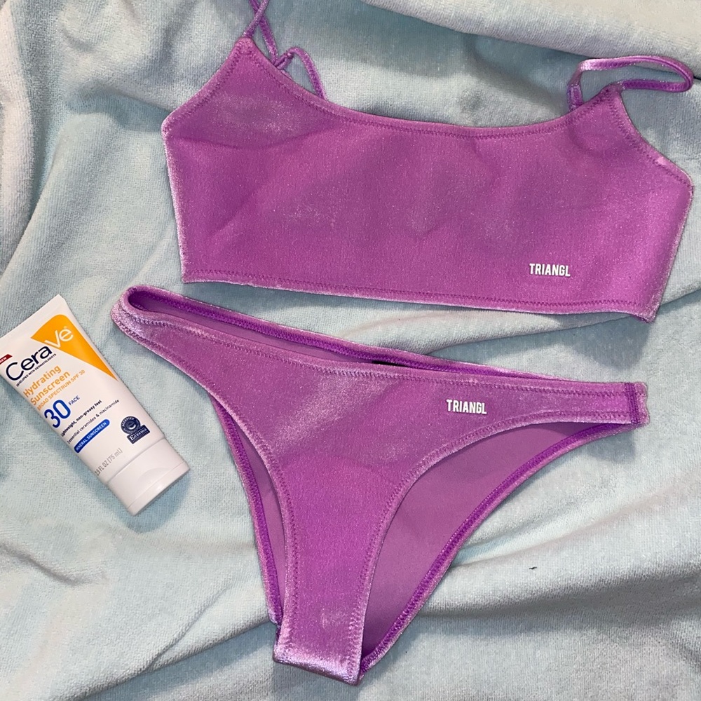 Triangle Purple Bikini Set